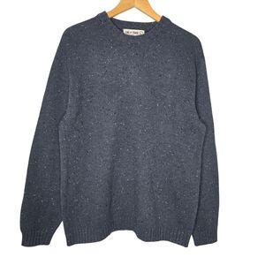 Line Of Trade Mens Blue Gray Confetti Wool Blend Crewneck Sweater Size XL